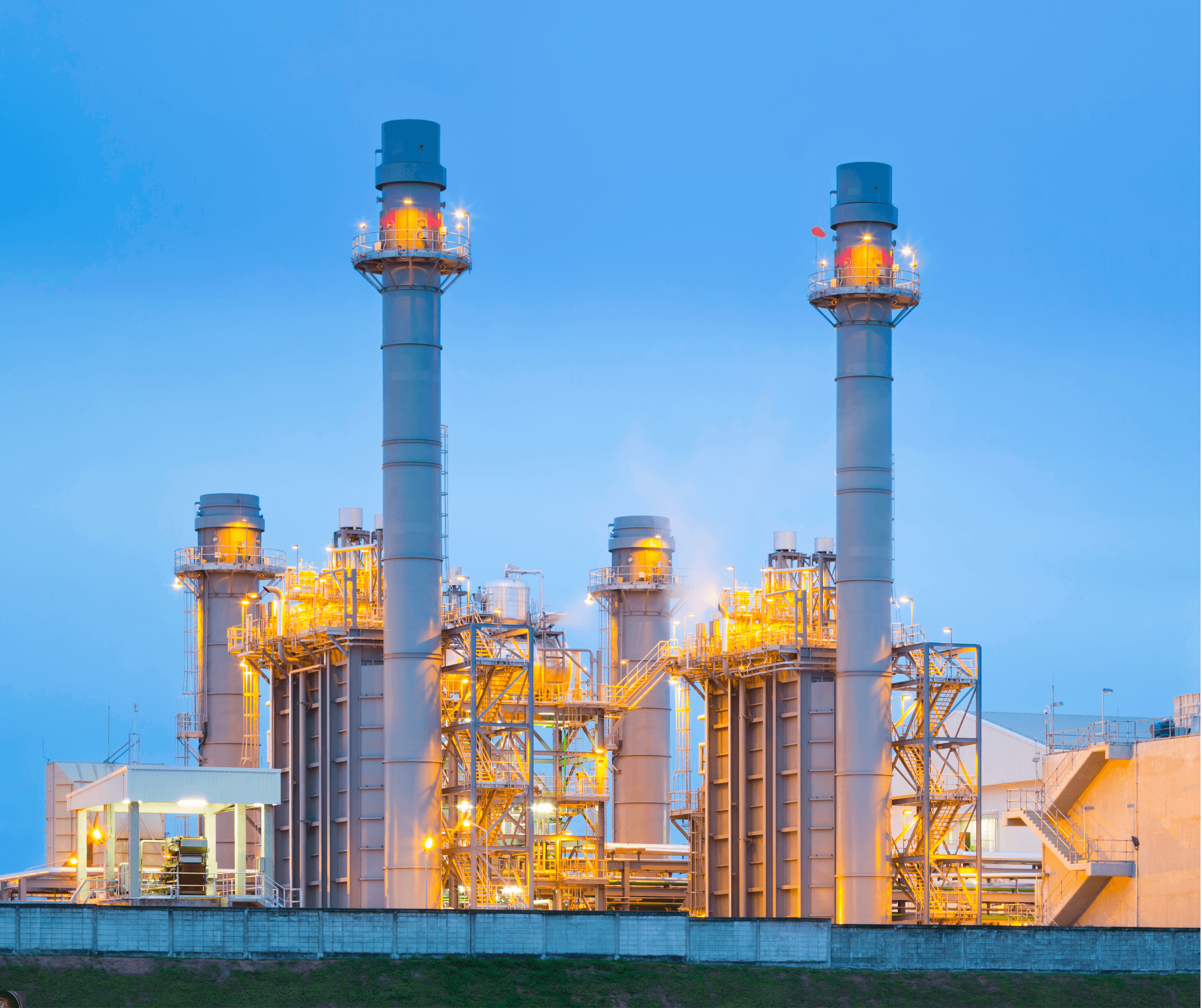 Aerial view of industrial workers