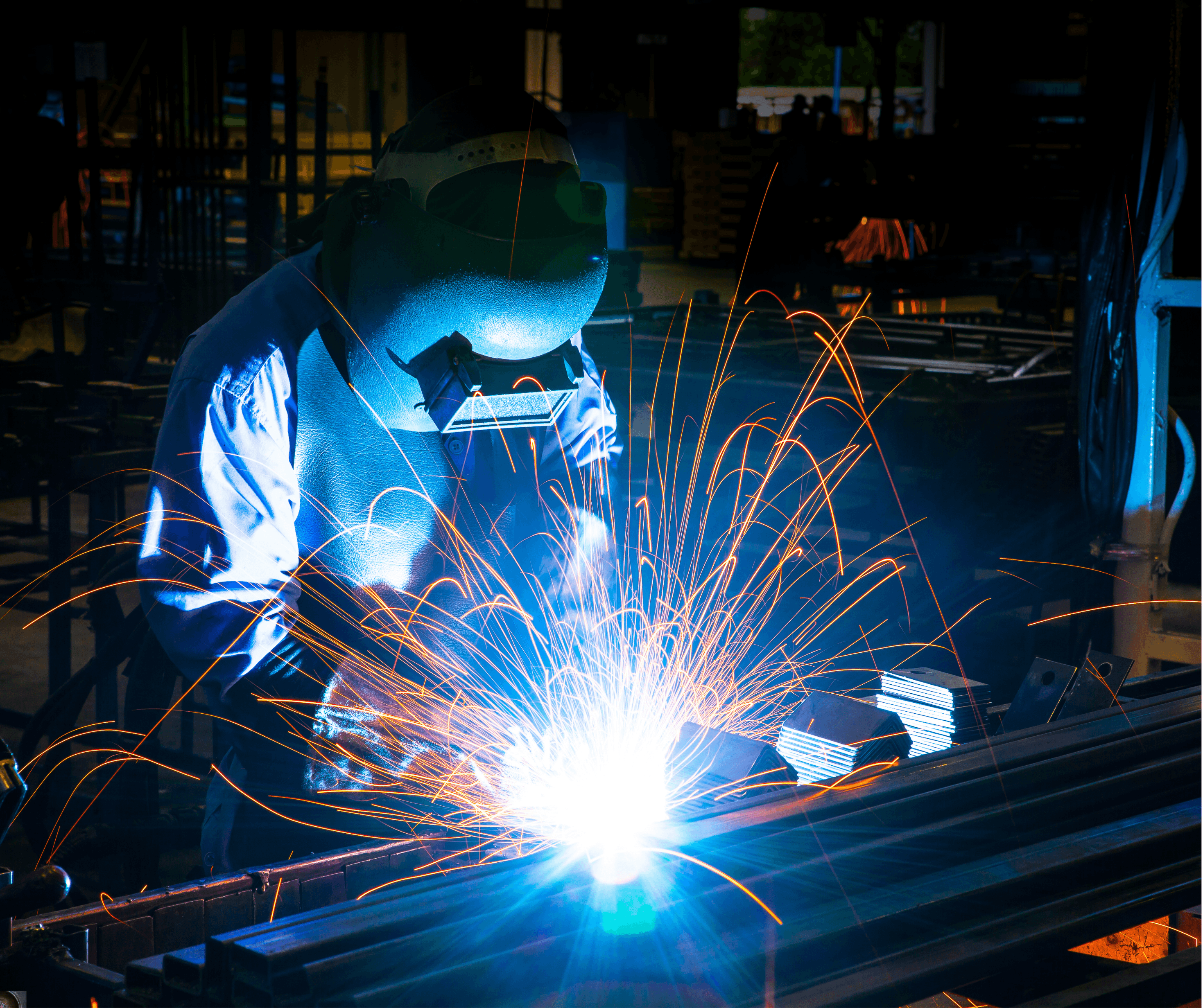 Industrial workers at work site